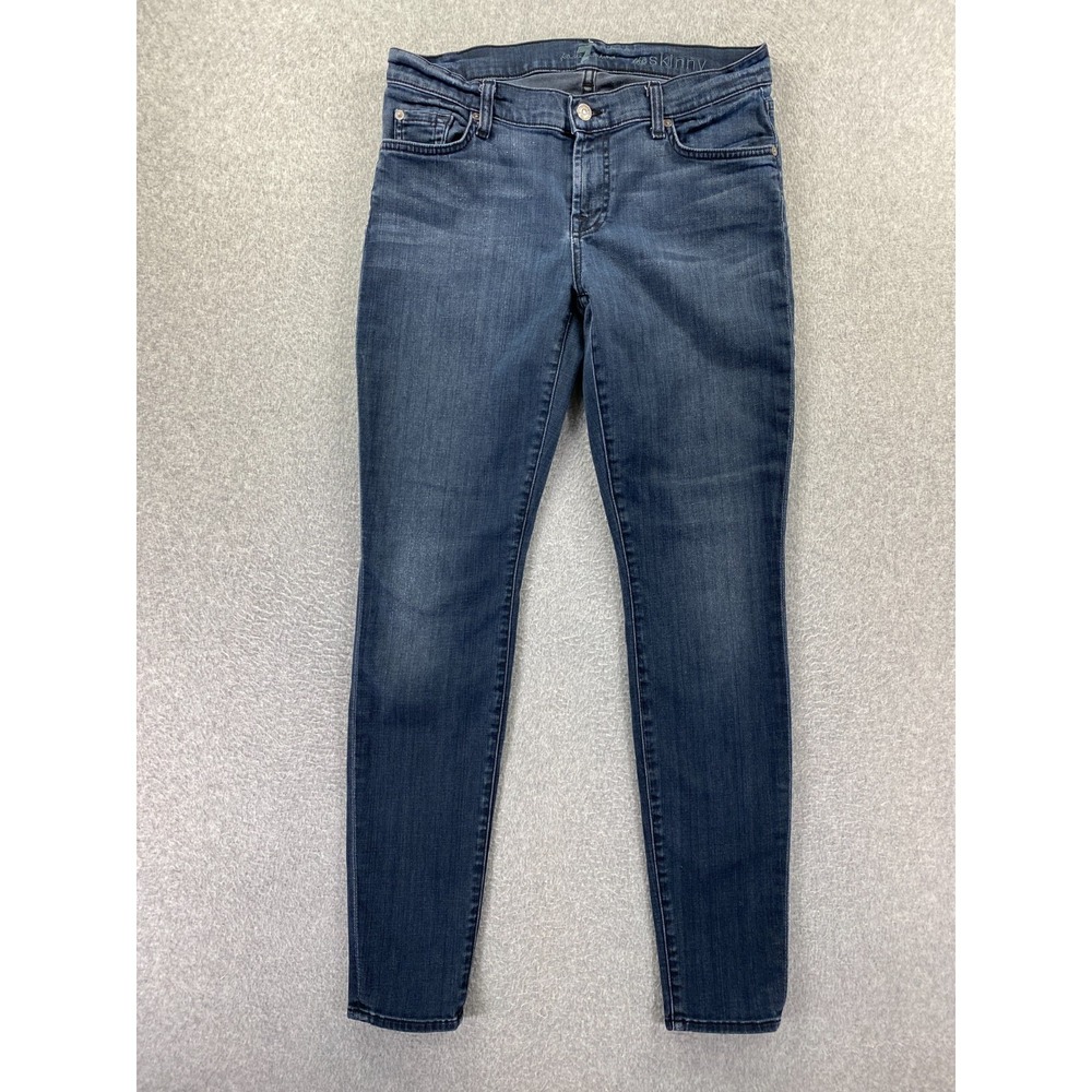 7 For All Mankind Womens 30 Medium Wash The Skinny Jeans Mid Rise (Fits 30x30)